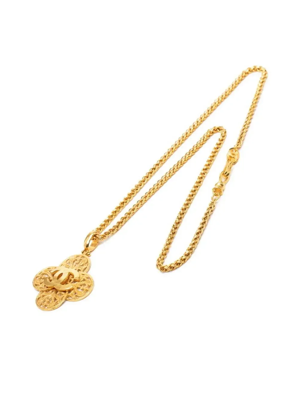 Chanel Cc Logo Pendant Necklace Metal #256868C13B
